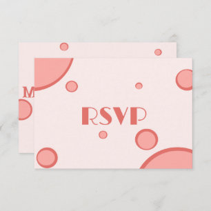 Retro Pink Circles Groovy Wedding RVSP Enclosure Card