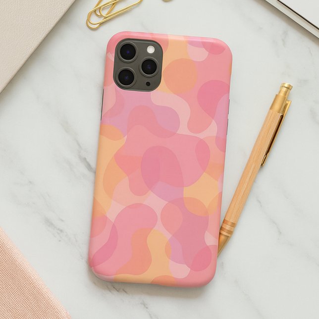 Retro Pink Colours Amorphous Shapes Art Pattern (Creator Uploaded)