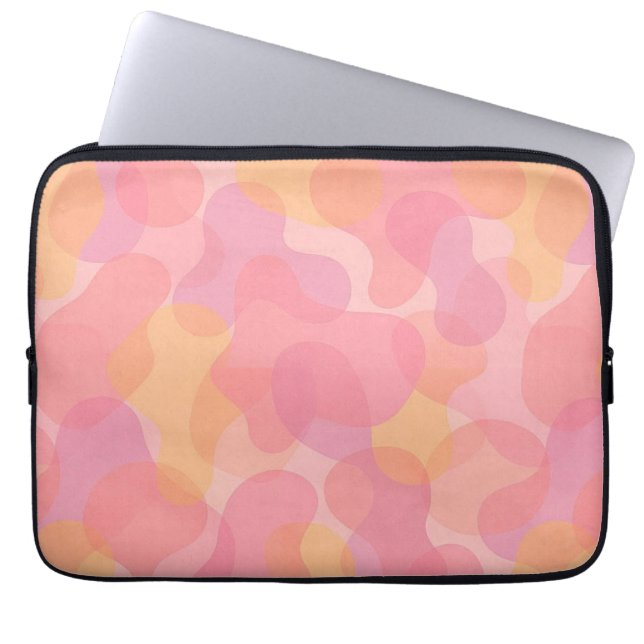 Retro Pink Colours Amorphous Shapes Art Pattern Laptop Sleeve (Front)