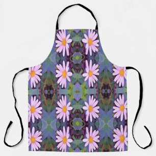 Retro Pink Daisy Flower Pattern Apron