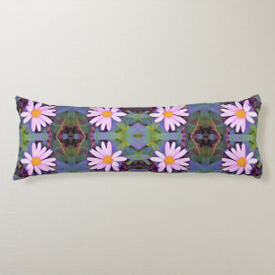 Retro Pink Daisy Flower Pattern Body Cushion