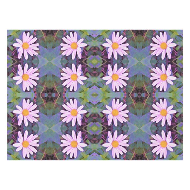 Retro Pink Daisy Flower Pattern Tablecloth (Front (Horizontal))