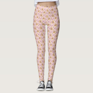Retro Pink Daisy Reader Vibes Leggings