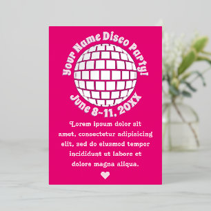 Retro Pink Disco Ball PERSONALIZED Silver