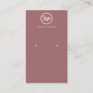 Retro Pink Earring Jewellery Logo Business Card