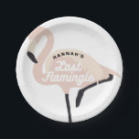 Retro Pink Flamingo Last Flamingle Bridal Shower Paper Plate<br><div class="desc">#zazzlemade</div>