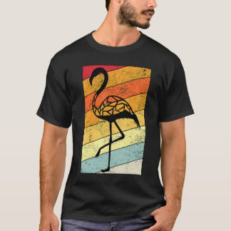 Retro Pink Flamingo Summer Vacation Worn Design T-Shirt