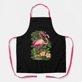 Retro Pink Flamingos Classic Apron