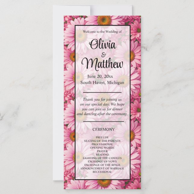 Retro pink floral daisy pattern (Front)