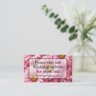 Retro pink floral daisy pattern enclosure card