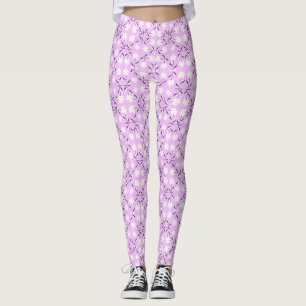 Retro, Pink floral pattern Leggings