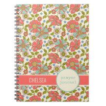 Retro Pink Floral Personalised Prayer Journal