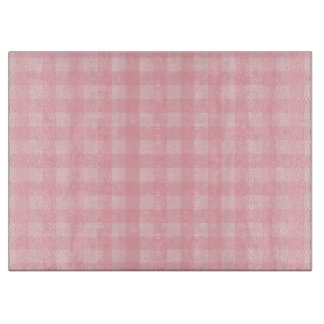 Retro Pink Gingham Chequered Pattern Background Cutting Board