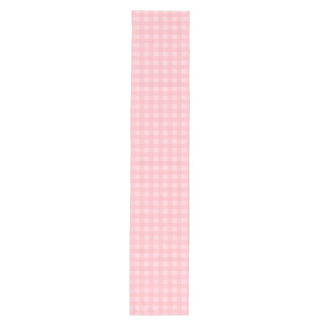 Retro Pink Gingham Chequered Pattern Background Medium Table Runner (Front)