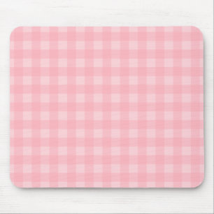 Retro Pink Gingham Chequered Pattern Background Mouse Pad