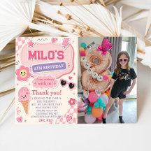 Retro Pink Girl Birthday