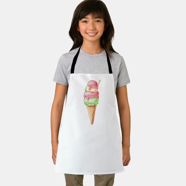 Retro Pink & Green Ice Cream Cone Apron (Insitu)
