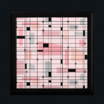 Retro Pink Grid and Starbursts Tile Gift Box<br><div class="desc">This Retro Pink Grid and Starbursts Tile Gift Box is where vintage style meets modern day. It features a light pink background with kitschy, off kilter squares and rectangles in dove grey and three shades of pink. The whimsical blocks of colour are overlayed and worked into some of the grid...</div>