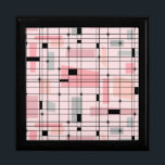 Retro Pink Grid and Starbursts Tile Gift Box<br><div class="desc">This Retro Pink Grid and Starbursts Tile Gift Box is where vintage style meets modern day. It features a light pink background with kitschy, off kilter squares and rectangles in dove grey and three shades of pink. The whimsical blocks of colour are overlayed and worked into some of the grid...</div>