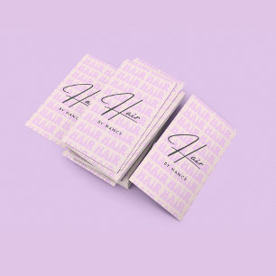 Retro Pink Groovy Hairstylist Business Card