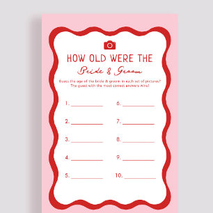 Retro Pink How Old Were The Bride And Groom Game
