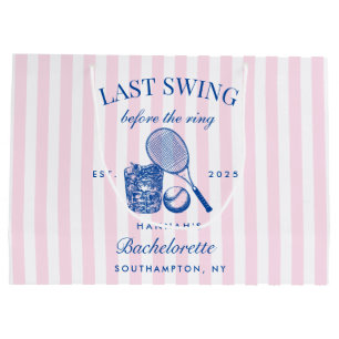 Retro Pink Last Swing Before The Ring Tennis Bach Large Gift Bag