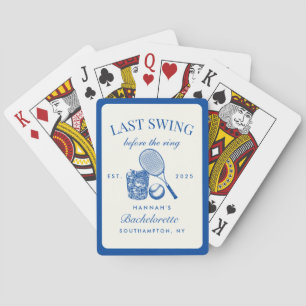 Retro Pink Last Swing Before The Ring Tennis Bach Playing Cards