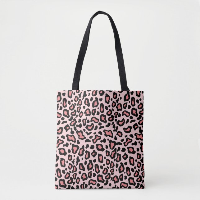 Retro Pink Leopard Print Tote Bag Gift (Front)