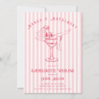 Retro pink Margs & Matrimony Bachelorette weekend