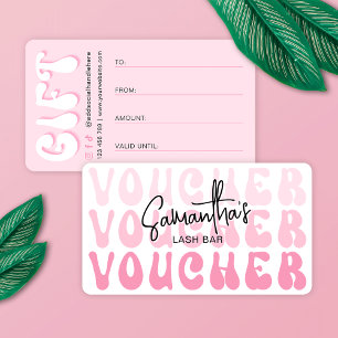Retro Pink Modern Beauty Bar Lash Salon Gift Card