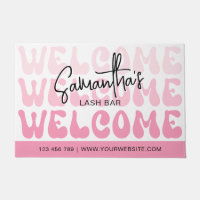 Retro Pink Modern Beauty Salon Spa Welcome