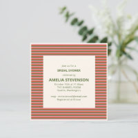 Retro Pink Orange Green Stripe Bridal Shower
