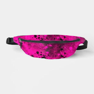 Retro Pink paint splatter Bum Bags