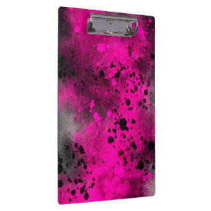 Retro Pink Paint Splatter Clipboard