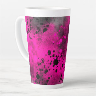Retro Pink Paint Splatter  Latte Mug