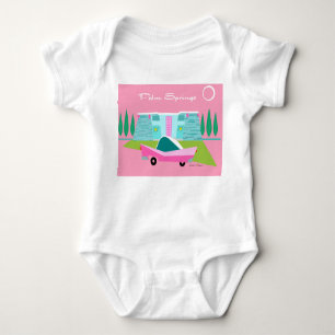 Retro Pink Palm Springs T-Shirt Baby Bodysuit