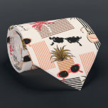 Retro Pink Palms Flamingos Sunglasses Tie<br><div class="desc">Exotic flamingos,  pink palm trees and retro sunglasses on pale peach background,  this men's neck tie is cool for the office,  a night on the town,  a wedding,  your own wedding ceremony,  for the groom or groomsmen or give as a gift to your husband,  dad,  brother or best friend.</div>