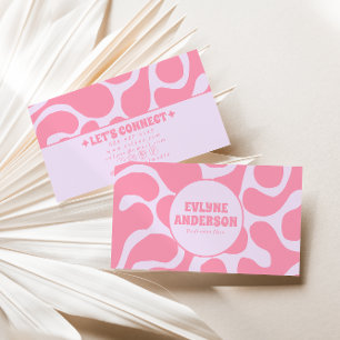 Retro Pink Pastel 70s Groovy Funky Girly Trendy Business Card