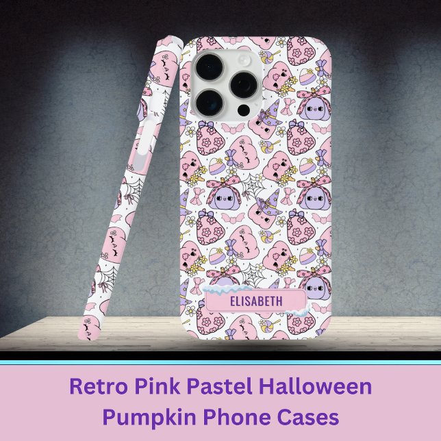 Retro Pink Pastel Halloween Pumpkin Phone Cases (Retro Pink Pastel Halloween Pumpkin Phone Cases)