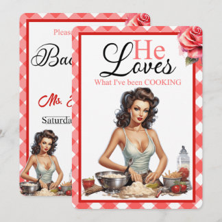 Retro Pink Pinup Bachelorette Party Invitations