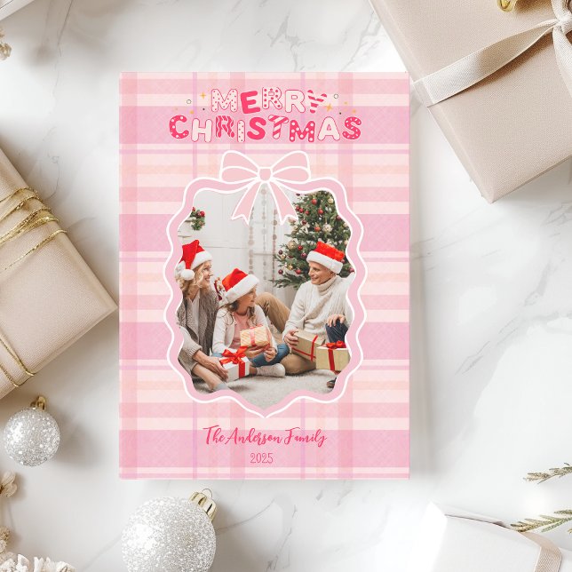 Retro Pink Plaid Whimsical Holiday  (Creator Uploaded)