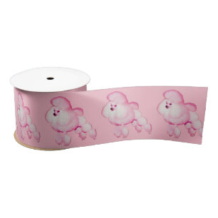 Retro Pink Poodle Satin Craft Ribbon Satin Ribbon