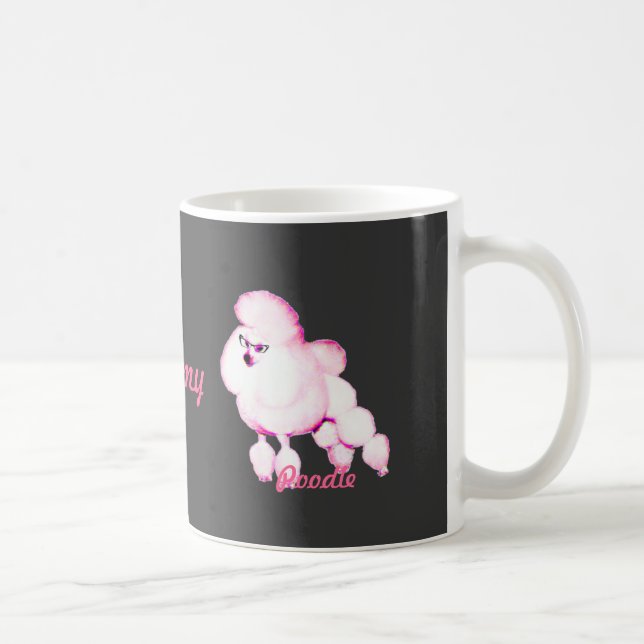 Retro Pink Poodle With Glasses Mug Personalised (Right)