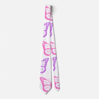 Retro Pink Purple Floral Butterfly Girl Pattern Tie