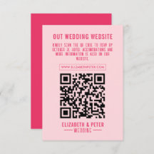 Retro Pink Qr Code Wedding Website 