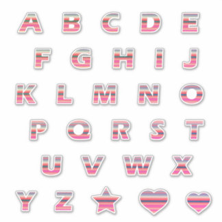 Retro Pink Rainbow Sunset Letters Monogram