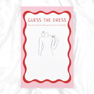 Retro Pink Red Guess The Dress Bridal Game