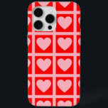 Retro Pink Red Heart Check Y2K Pattern  iPhone 15 Pro Max Case<br><div class="desc">Retro Pink Red Heart Check Y2K Pattern</div>