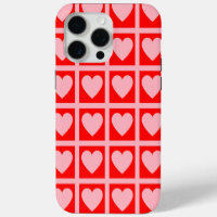 Retro Pink Red Heart Check Y2K Pattern