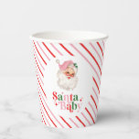 Retro Pink Santa Baby christmas baby shower Paper Cups<br><div class="desc">retro pink Santa Baby  christmas themed baby shower paper party cups.</div>
